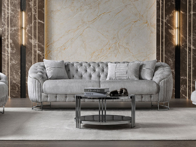 Lucas 3-pieces (Sofa & Loveseat & Chair) Livingroom Set in Grey - 200-ST-LUC-HENRY04-321