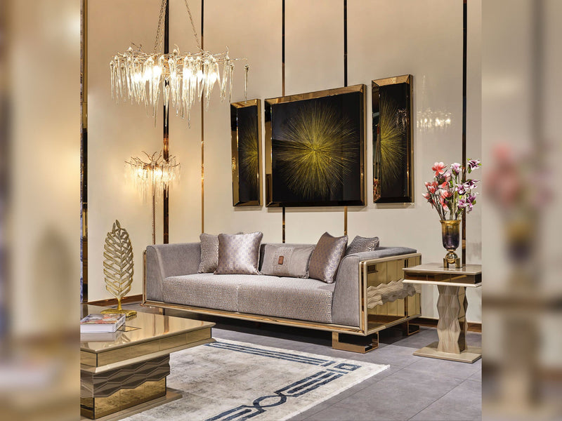 Lucas 4-pieces (2 Sofa & 2 Chair) Livingroom in Grey - 200-MUM-LUC-3311