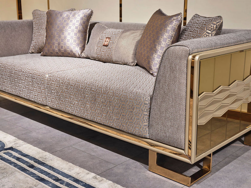 Lucas 4-pieces (2 Sofa & 2 Chair) Livingroom in Grey - 200-MUM-LUC-3311