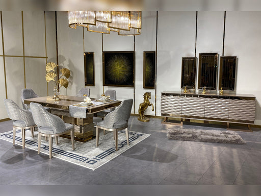 Lucas Diningroom (Consol With Mirror & Dining Table & 6 Dining Chair) - 200-MUM-LUC-DT-6-SET