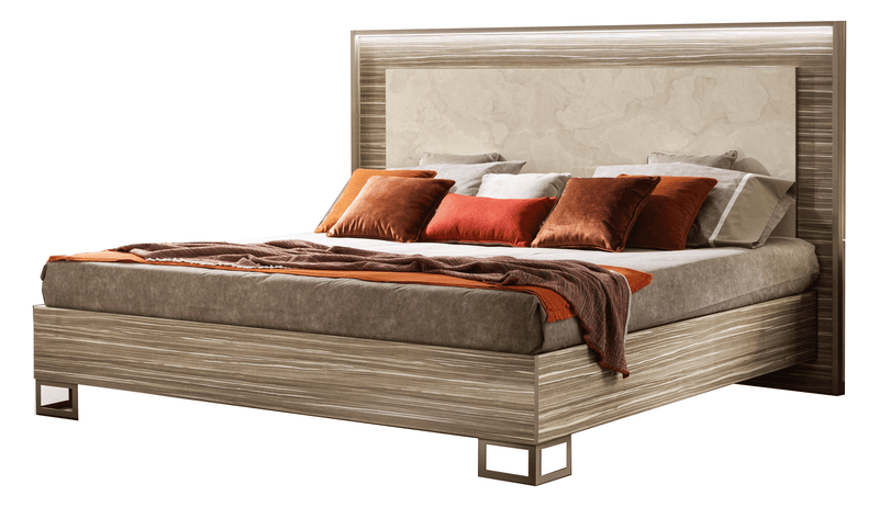 Luce Queen size bed w/ Wooden headboard - i38237