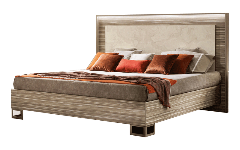 Luce Queen size bed w/ Wooden headboard - i38258