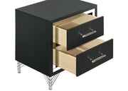 Lucia 2-drawer Nightstand Bedside Table Black - 224992