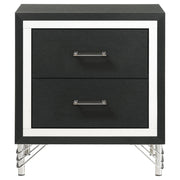 Lucia 2-drawer Nightstand Bedside Table Black - 224992