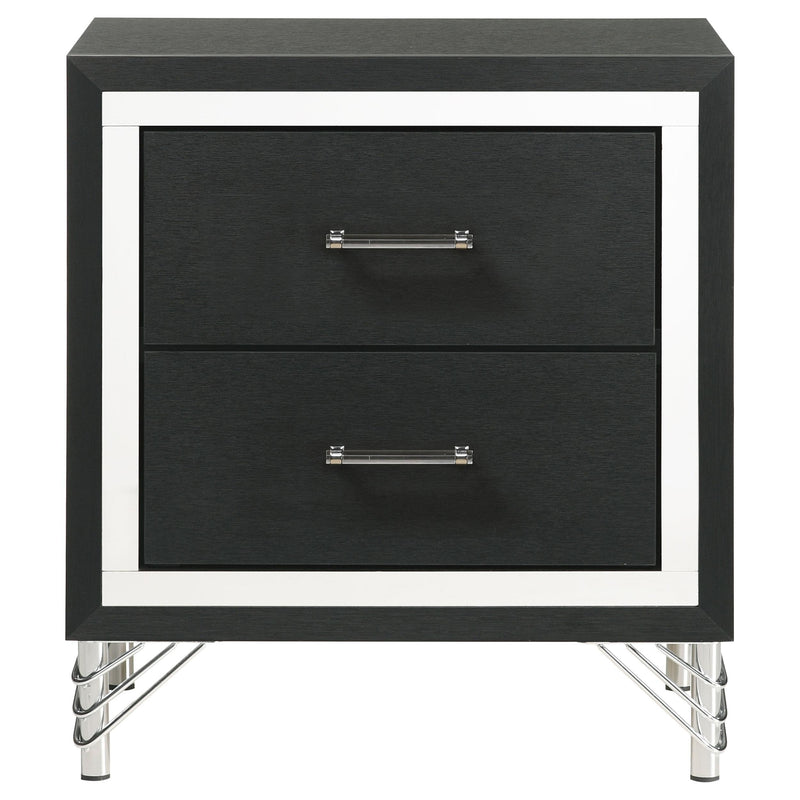Lucia 2-drawer Nightstand Bedside Table Black - 224992