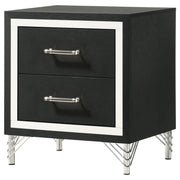 Lucia 2-drawer Nightstand Bedside Table Black - 224992