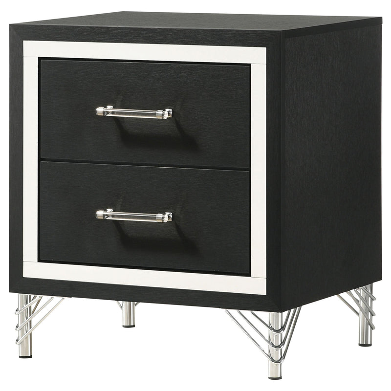 Lucia 2-drawer Nightstand Bedside Table Black - 224992