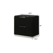Lucia - 2 Drawers Black Nightstand with Faux Marble Top - B241-N