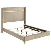 Lucia 4-piece Eastern King Bedroom Set Beige and White - 224731KE-S4