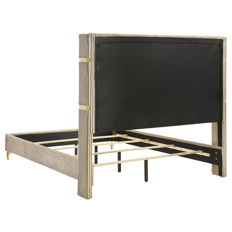 Lucia 4-piece Eastern King Bedroom Set Beige and White - 224731KE-S4