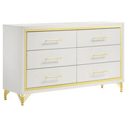 Lucia 4-piece Eastern King Bedroom Set Beige and White - 224731KE-S4