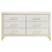 Lucia 4-piece Eastern King Bedroom Set Beige and White - 224731KE-S4