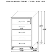 Lucia 5-drawer Bedroom Chest of Drawers Black - 224995