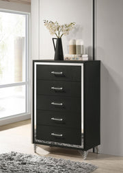 Lucia 5-drawer Bedroom Chest of Drawers Black - 224995