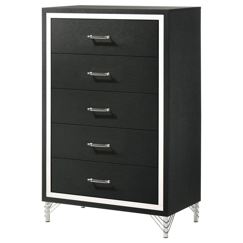 Lucia 5-drawer Bedroom Chest of Drawers Black - 224995
