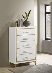 Lucia 5-drawer Bedroom Chest of Drawers White - 224735