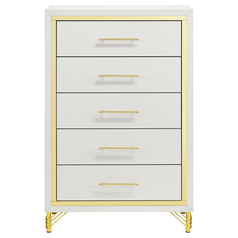Lucia 5-drawer Bedroom Chest of Drawers White - 224735