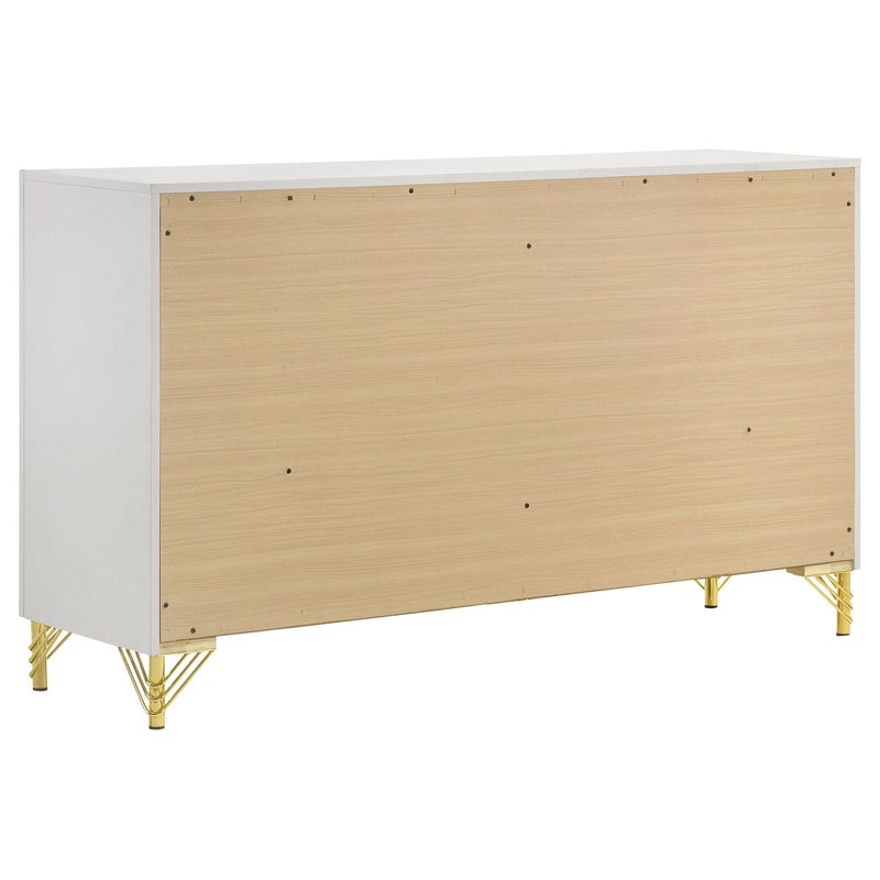 Lucia 5-piece Eastern King Bedroom Set Beige and White - 224731KE-S5