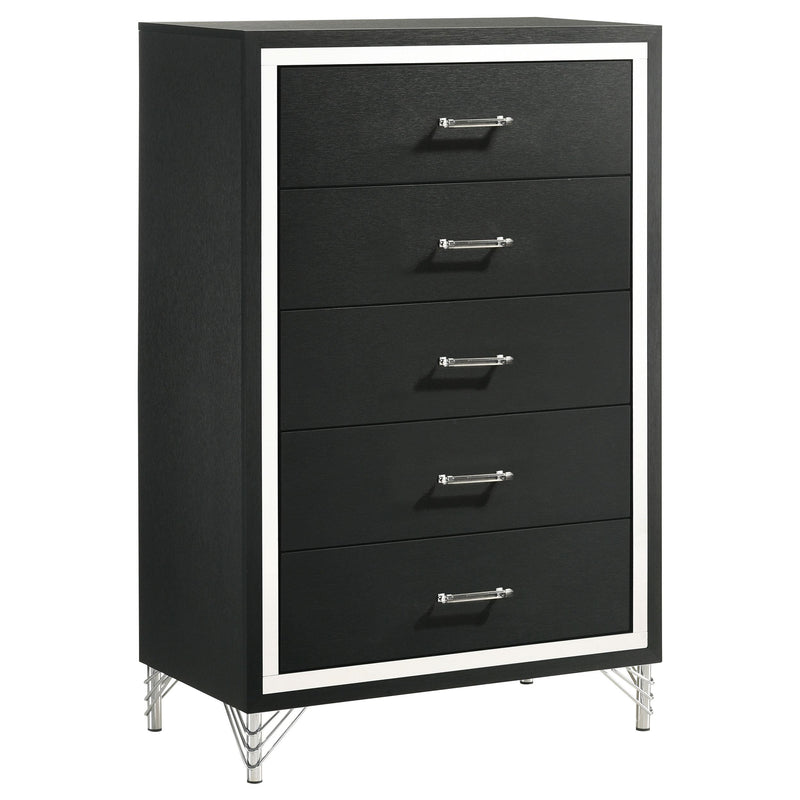 Lucia 5-piece Eastern King Bedroom Set Grey and Black - 224991KE-S5