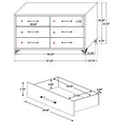 Lucia 6-drawer Dresser Cabinet White - 224733