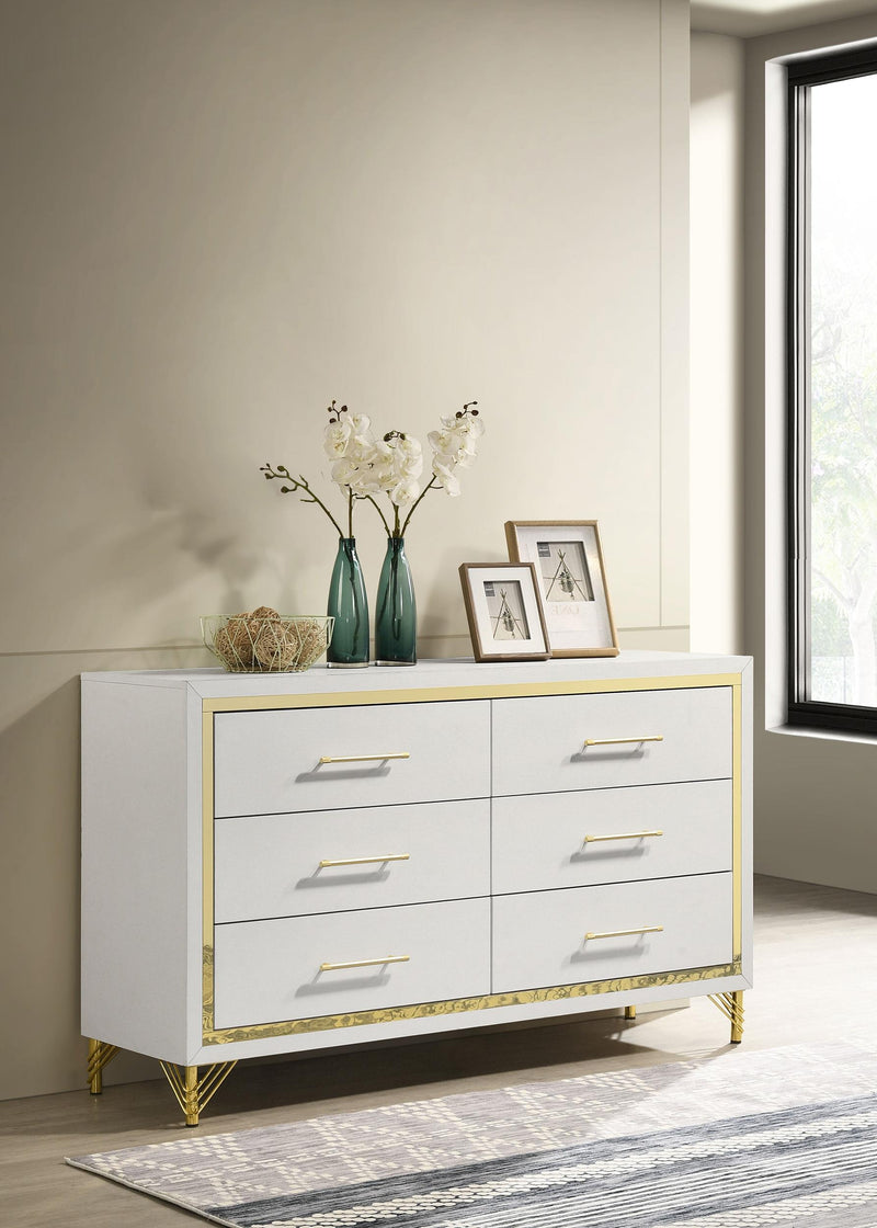 Lucia 6-drawer Dresser Cabinet White - 224733
