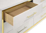 Lucia 6-drawer Dresser with Mirror White  - 224733M