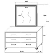 Lucia 6-drawer Dresser with Mirror White  - 224733M