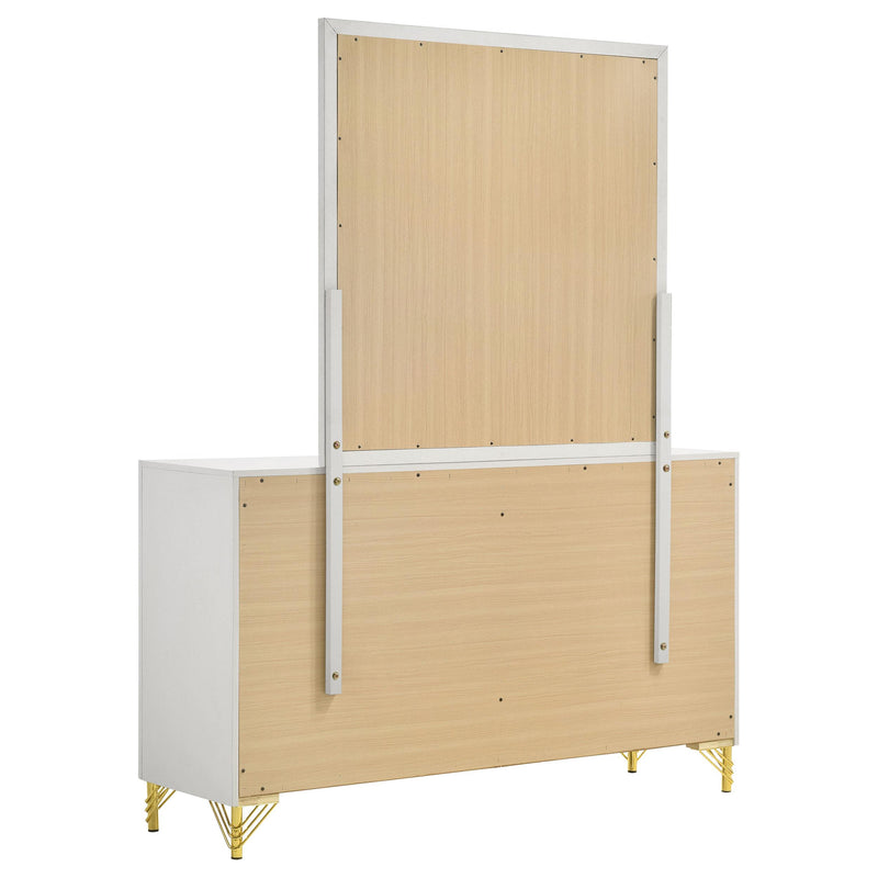 Lucia 6-drawer Dresser with Mirror White  - 224733M