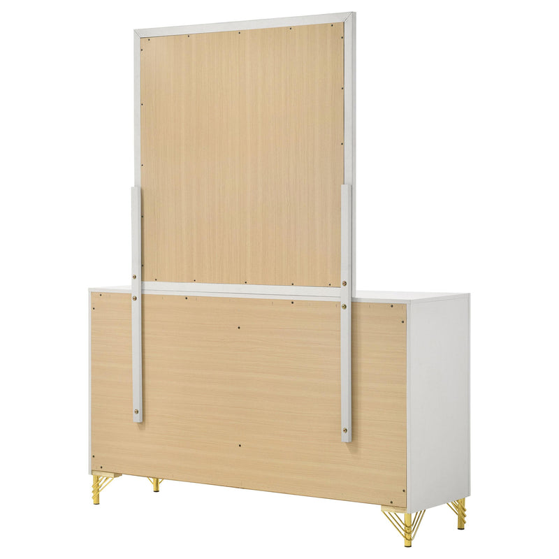 Lucia 6-drawer Dresser with Mirror White  - 224733M
