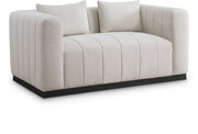 Lucia 67" Linen Textured Fabric Upholstered Loveseat in Beige - 655Beige-L