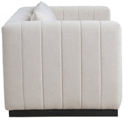 Lucia 67" Linen Textured Fabric Upholstered Loveseat in Beige - 655Beige-L