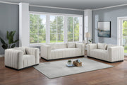 Lucia 67" Linen Textured Fabric Upholstered Loveseat in Beige - 655Beige-L