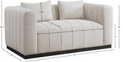 Lucia 67" Linen Textured Fabric Upholstered Loveseat in Beige - 655Beige-L