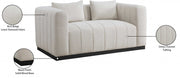 Lucia 67" Linen Textured Fabric Upholstered Loveseat in Beige - 655Beige-L