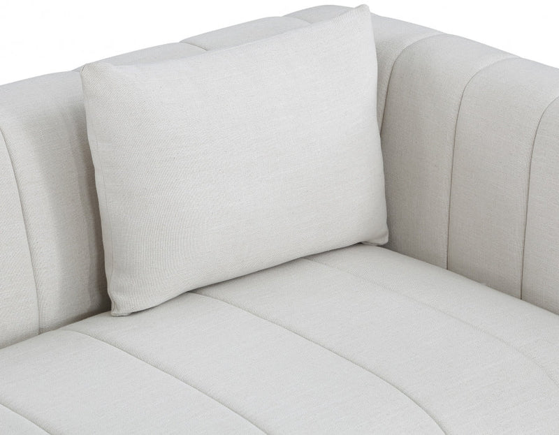 Lucia 67" Linen Textured Fabric Upholstered Loveseat in Cream - 655Cream-L