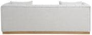 Lucia 90.5" Linen Textured Fabric Upholstered Sofa in Cream - 655Cream-S