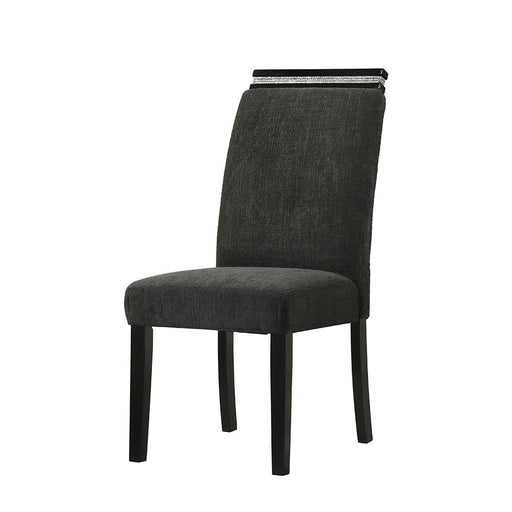Lucia - Black Upholstered Dining Chair with Crystal Trim - D199-C