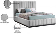 Lucia Linen Textured Fabric Full Bed Grey - LuciaGrey-F