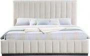 Lucia Linen Textured Fabric King Bed Beige - Gate FurnitureKing Bed