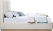 Lucia Linen Textured Fabric King Bed Cream - Gate FurnitureKing Bed