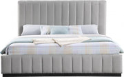 Lucia Linen Textured Fabric King Bed Grey - Gate FurnitureKing Bed