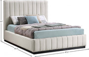 Lucia Linen Textured Fabric Queen Bed Beige - Gate FurnitureQueen Bed