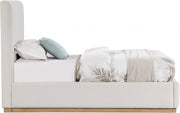 Lucia Linen Textured Fabric Twin Bed Cream - Gate FurnitureTwin Bed