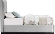 Lucia Linen Textured Fabric Twin Bed Grey - Gate FurnitureTwin Bed