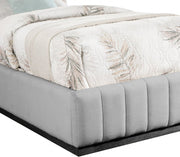 Lucia Linen Textured Fabric Twin Bed Grey - Gate FurnitureTwin Bed