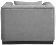 Lucia Linen Textured Fabric Upholstered Living Room Chair in Grey - 655Grey-C