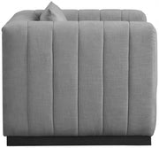 Lucia Linen Textured Fabric Upholstered Living Room Chair in Grey - 655Grey-C