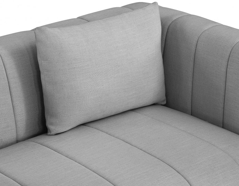 Lucia Linen Textured Fabric Upholstered Living Room Chair in Grey - 655Grey-C