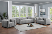 Lucia Linen Textured Fabric Upholstered Living Room Chair in Grey - 655Grey-C