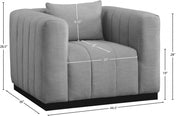Lucia Linen Textured Fabric Upholstered Living Room Chair in Grey - 655Grey-C